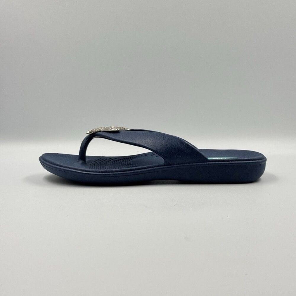 Oka b. Women’s Blue Thong Sandals Rhinestone Starfish Slip-On US 7-8 Made in USA